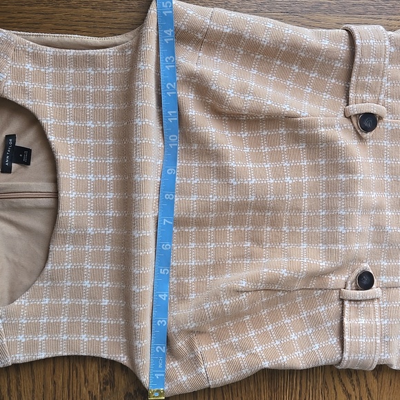 Ann Taylor Tan Checkered Sleeveless Dress Size 0 - Picture 9 of 9